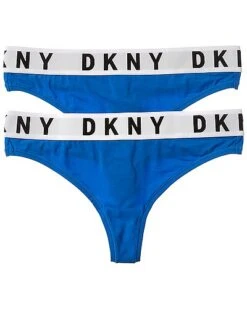 DKNY 2pk Cozy Boyfriend Thong Women