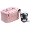 Pink Leatherette Travel Makeup Case Women