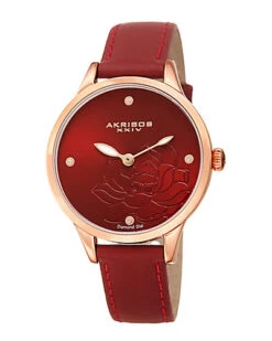 Women's Leather Diamond Watch