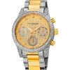 Women's Multifunction Pave Dial Diamond Accented Bezel Watch