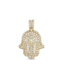 14K 1.32 Ct. Tw. Diamond Hamsa Pendant Women