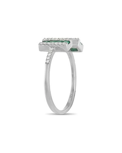 14K 0.16 Ct. Tw. Diamond & Emerald Ring Women 4 14K 0.16 Ct. Tw. Diamond & Emerald Ring Women - Image 2