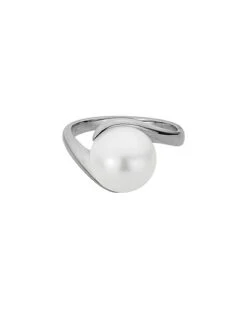 14K 10mm Freshwater Pearl Half-Eternity Ring Women
