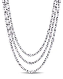 Rtified 18K 12.10 Ct. Tw. Diamond Necklace Women