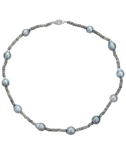 14K Labradorite & 9-11mm Tahitian Pearl Necklace Women