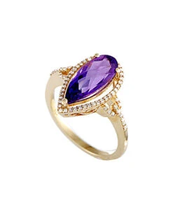 14K 2.61 Ct. Tw. Diamond & Amethyst Ring Women