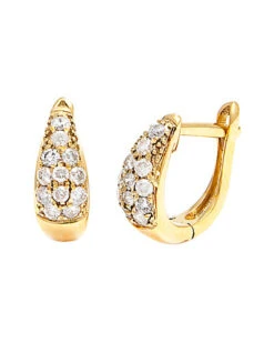 14K 0.25 Ct. Tw. Diamond Hoops Women