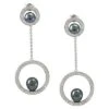 Silver 0.28 Ct. Tw. Diamond Pearl Earrings Women