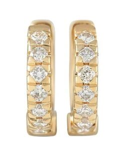 14K 0.22 Ct. Tw. Diamond Hoops Women