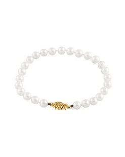 14K 5-6mm Akoya Pearl Bracelet Women