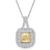 14K Two-Tone 1.75 Ct. Tw. Diamond Pendant Necklace Women