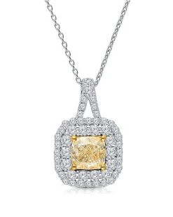 14K Two-Tone 1.75 Ct. Tw. Diamond Pendant Necklace Women