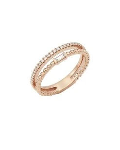 18K Rose Gold 0.16 Ct. Tw. Diamond Ring Women