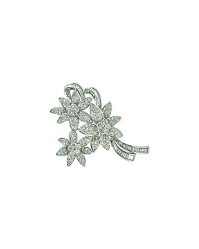 18K 5.50 Ct. Tw. Diamond Floral Brooch Women 3 18K 5.50 Ct. Tw. Diamond Floral Brooch Women