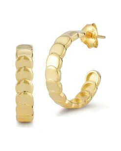 And Madison 14K Over Silver Hoops Women