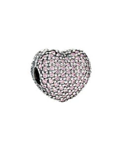 Pandora Silver CZ Pave Open My Heart Clip Women
