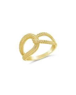 14K Plated Interlocking Chain Ring Women