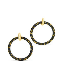 14K Plated Resin Hoops Women