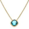 Classic 14K Over Silver 3.50 Ct. Tw. London Blue Spinel Rose Cut Necklace Women