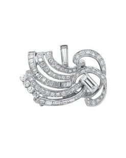 Fine Jewelry White Gold 5.15 Ct. Tw. Diamond Brooch Women