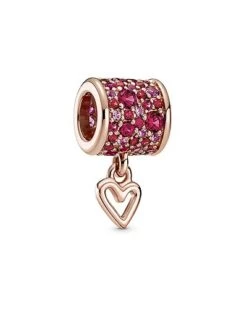 Pandora Moments 14K Rose Gold Plated Gemstone Heart Charm Women