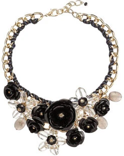 Uxe Collection Resin Posh Noir Bib Necklace Women