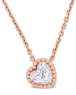 14K Rose Gold 0.40 Ct. Tw. Diamond Heart Necklace Women