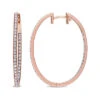 10K Rose Gold 0.43 Ct. Tw. Diamond Inside-Outside Clip-On Hoops Women -Women's Fashion General Store 6030507370 RLLD 1