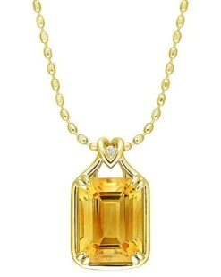 Gold Over Silver Silver 10.71 Ct. Tw. Citrine & White Topaz Pendant Necklace Women