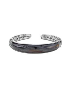 Classic Chain Silver Tiger Iron Graduated Kick Cuff Bracelet Women