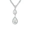 Silver CZ Necklace Women