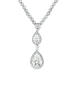 Silver CZ Necklace Women