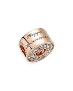 Pandora Moments 14K Rose Gold Plated CZ Happy Anniversary Charm Women -Women's Fashion General Store 6030529047 RLLD 4