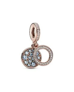 Pandora Moments 14K Rose Gold Plated CZ Circle Charm Women