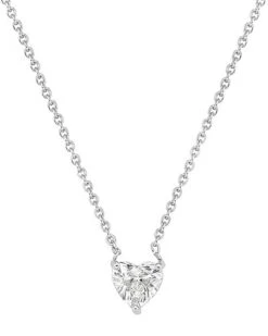 14K 0.30 Ct. Tw. Diamond Heart Solitaire Pendant Necklace Women