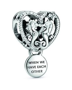 Pandora Moments Silver Seahorse Heart Charm Women