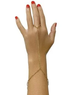 14K Plated Paperclip Hand Chain Women