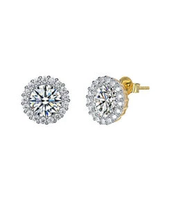 18K Over Silver CZ Drop Earrings Women