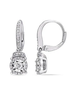 Silver 0.35 Ct. Tw. Diamond Earrings Women