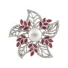 Rhodium Plated Silver 10-11mm Freshwater Pearl & CZ Brooch Women -Women's Fashion General Store 6030619083 RLLD 1