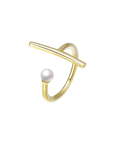 14K Plated 4-5mm Faux Pearl Ring Women 3 14K Plated 4-5mm Faux Pearl Ring Women
