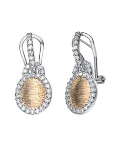 14K Plated & Silver CZ Drop Earrings Women