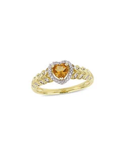10K 0.48 Ct. Tw. Diamond & Citrine Ring Women