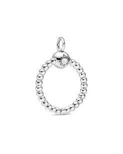 Pandora Moments Silver Beaded O Pendant Women