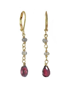 14K Over Silver Gemstone Drop Earrings Women