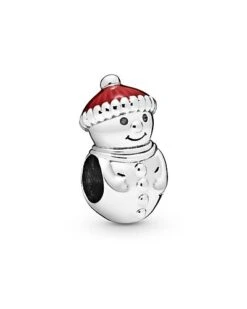 Pandora Silver Snowman And Santa Hat Charm Women