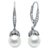 Silver Pearl Earrings Women