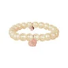 14K Rose Gold 8mm Pearl Dangling Heart Initial Bracelet (A-Z) Women -Women's Fashion General Store 6030742984 RLLD 1