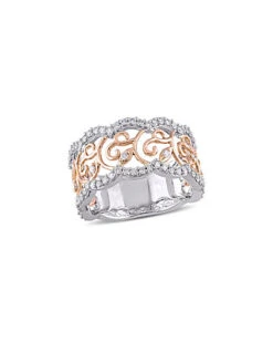 10K Two-Tone 0.62 Ct. Tw. Diamond Anniversary Band Women