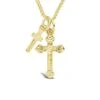 14K Plated Double Cross Pendant Necklace Women -Women's Fashion General Store 6030822102 RLLD 1